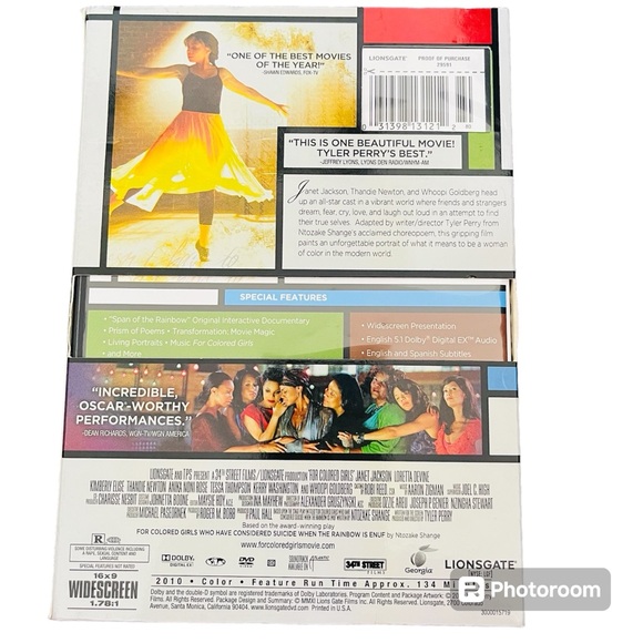 Tyler Perry's For  Colored Girls Dvd. Widescreen, Rated R. Pre-Owned - Picture 2 of 5